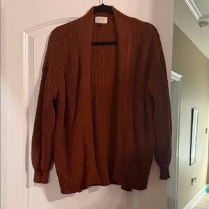 Women's Burnt Brown Cardigan Sweater